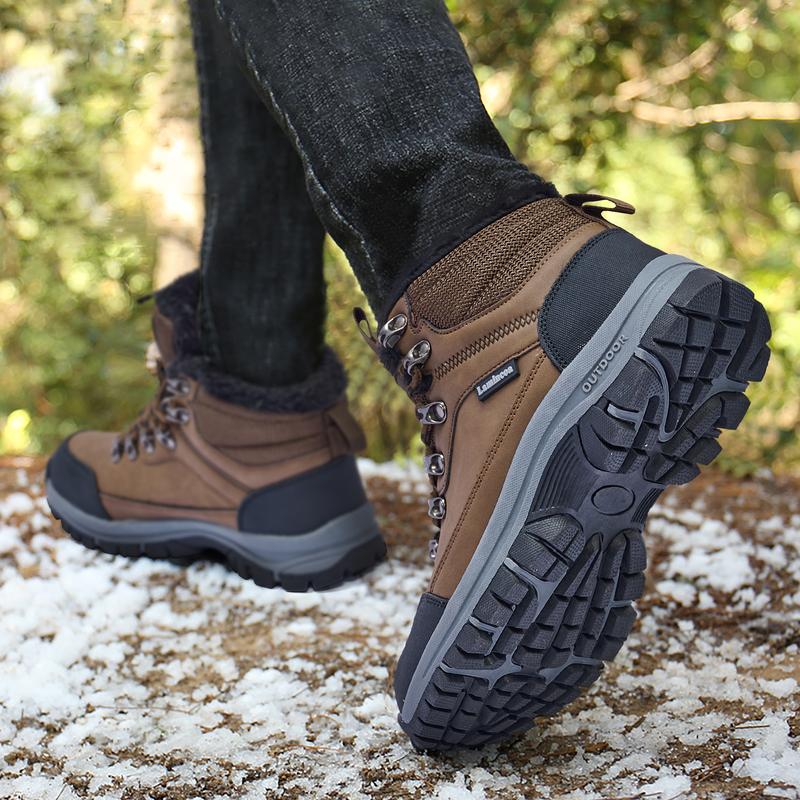 Womens Winter Snow Boots Warm Fur Lined Anti-Slip Walking Shoes Non-Slip Outdoor Trekking Shoes
