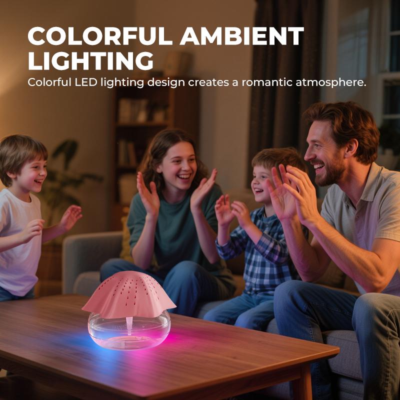MORENTO 606C Water-Based Air Purifier with 7-Color LED Night Light, Essential Oil Diffuser, Pet & Smoke Friendly, Air Revitalizer & Humidifier for Home & Office