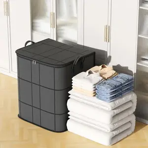 Large Capacity Clothes Storage Bag, Foldable Clothes Storage Organizer, Multipurpose Storage Bag for Home Bedroom Dormitory，Bedroom, Living Room vacuum extra zipper strong