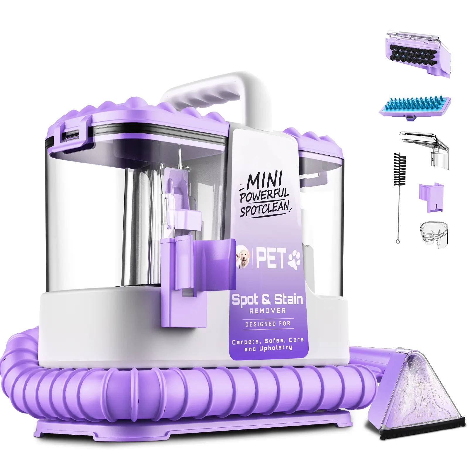 VICEASE Carpet Cleaner Machine Upholstery - 500W Shampooer Portable for Couch Rug Sofa Car Seat Furniture Fabric Wet Vacuum Spot Handheld Small Mini Car Water Aspiradora de Agua Deep Extractor Washer summerwins,summerwins