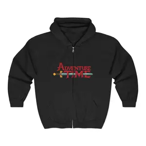 Adventure Time logo hoodie | Cartoon TV show zip hoodie