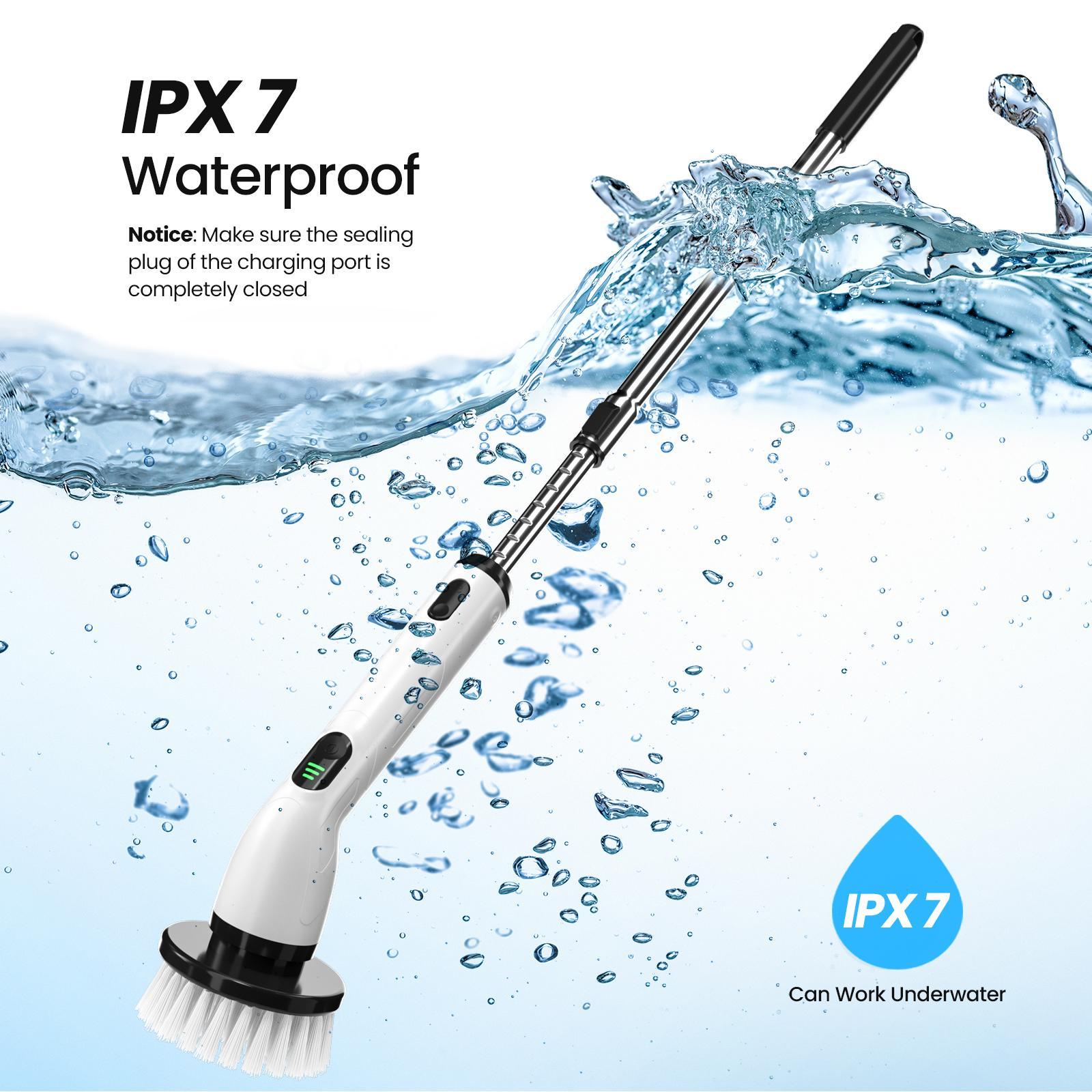 Electric Spin Scrubber, New Cordless Shower Cleaning Brush with Replaceable Brush Heads, Adjustable Speeds, and Adjustable Extension Handle for Bathroom Floor and Tile