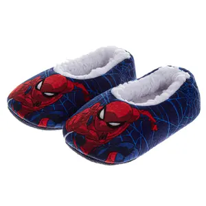 Josmo Spider-Man Slippers for Boys Cozy Padded Home Use Soft NonSlip (Toddler / Little Kid)
