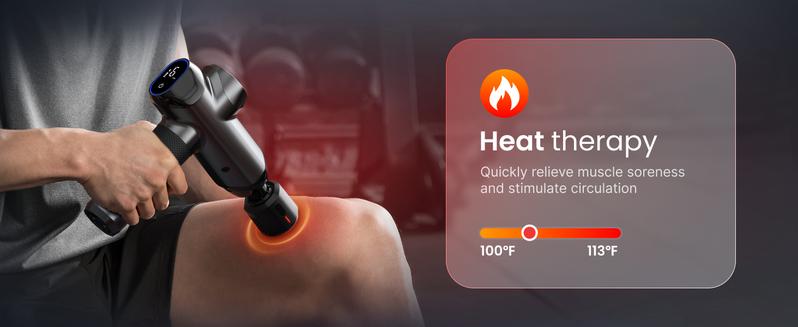RENPHO Massage Gun Deep Tissue with Heat and Cold, Percussion Muscle Massage Gun Bluetooth with 12mm Amplitude, Handheld Massager Gun, Power+ Thermacool