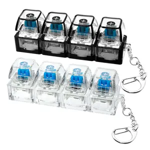 2 PCS 4-in-1 Keyboard Fidget Keychain - On-the-Go Stress Relief Finger Clicker, EDC Sensory Fidget Toy for Anxiety & Focus