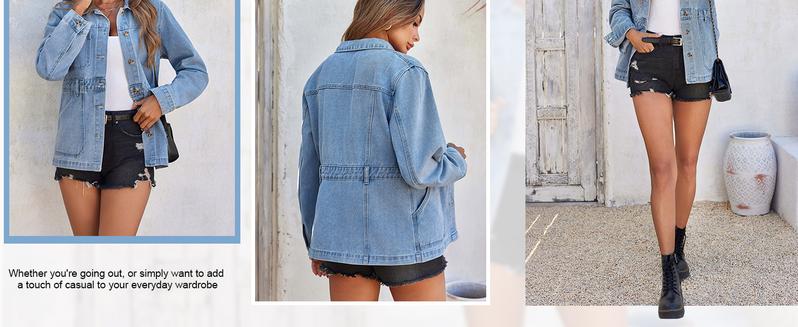 Imily Bela Womens Oversized Denim Jacket Distressed Button Down Boyfriend Jean Jackets 2026 Trendy Shacket