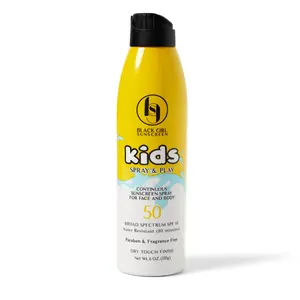 Black Girl Sunscreen Kids Spray & Play SPF 50 Sunscreen for Face and Body, Broad Spectrum SPF 50, Dry Touch Finish - Facial