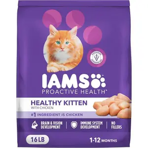 IAMS Proactive Health Healthy Kitten Dry Cat Food with Chicken, 16 lb. Bag