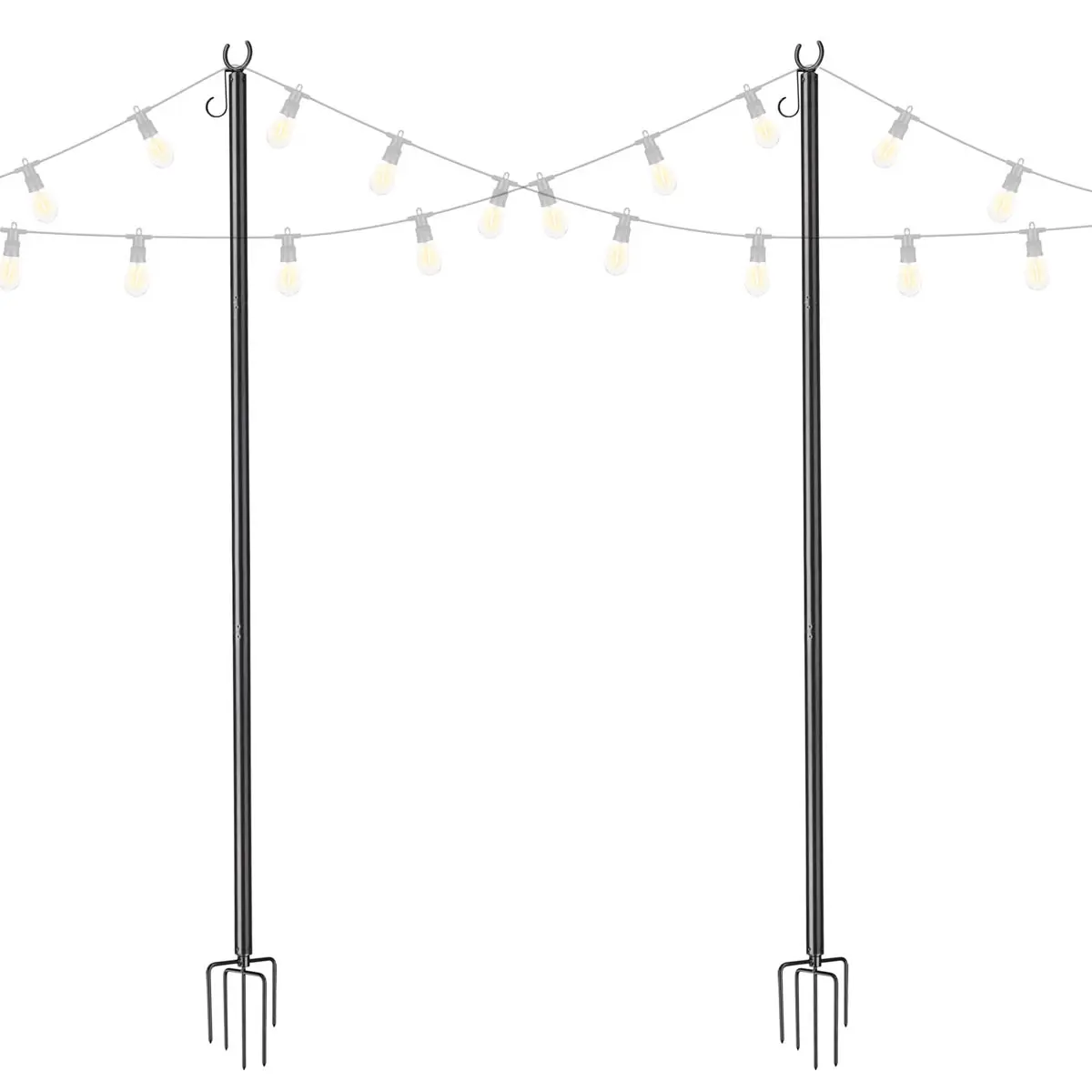 Yescom 10 ft Aluminum Poles with Hook & Stakes