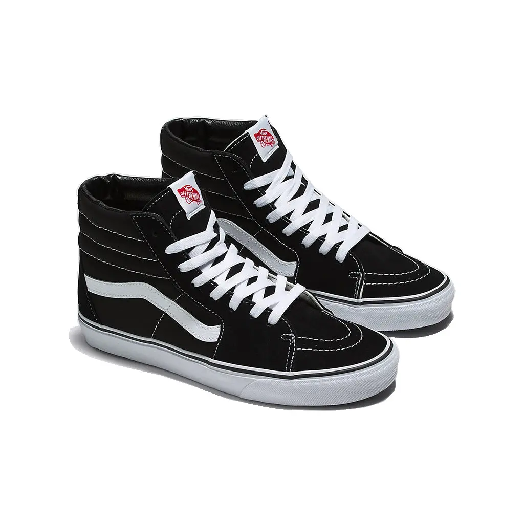 VANS Men's Classic SK8-Hi High-Top Closed Lace-Up Casual Sneakers - Men's Shoes, 1978 Heritage, Black/White, Round Toe, All Seasons Durable Suede Upper, Reinforced Toe Caps, Contrast Color Sidestripe, Rubber Waffle Outsole Grips Well Skater Trainer, Casua