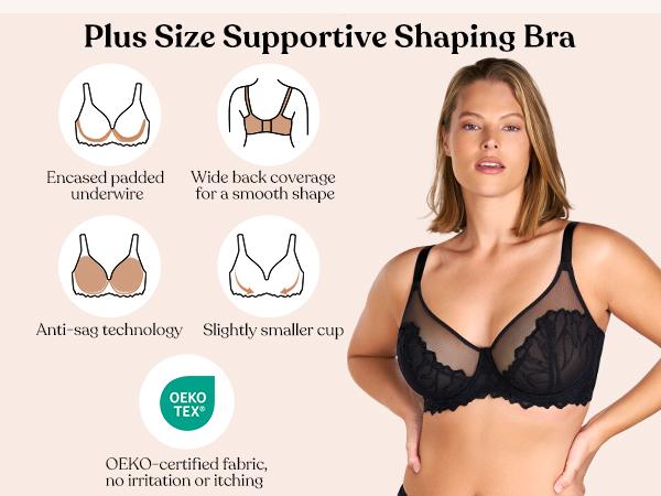 HSIA Winter Sonata Embroidered Lace Trim Full Coverage Unlined Underwire Bra