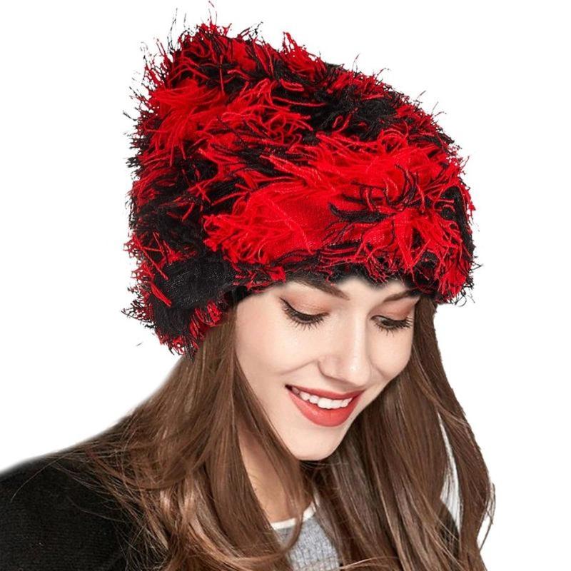 2026 New Arrival Distressed Knitted Fuzzy Beanie – Thick Warm Unisex Winter Hat for Outdoor Daily Wear, TikTokShopBlackFriday Christmas