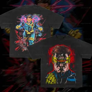 Cyclops X-Men MCU V3 Double Printed Oversize Lightweight T-shirt TV Show Graphic Top Cotton Gift T-Shirt Comic Superheroes MCU Comic Book Fans Outfit T-Shirt For Comic Lover, Gift T-Shirt For Movie Lover Menswear Womenswear
