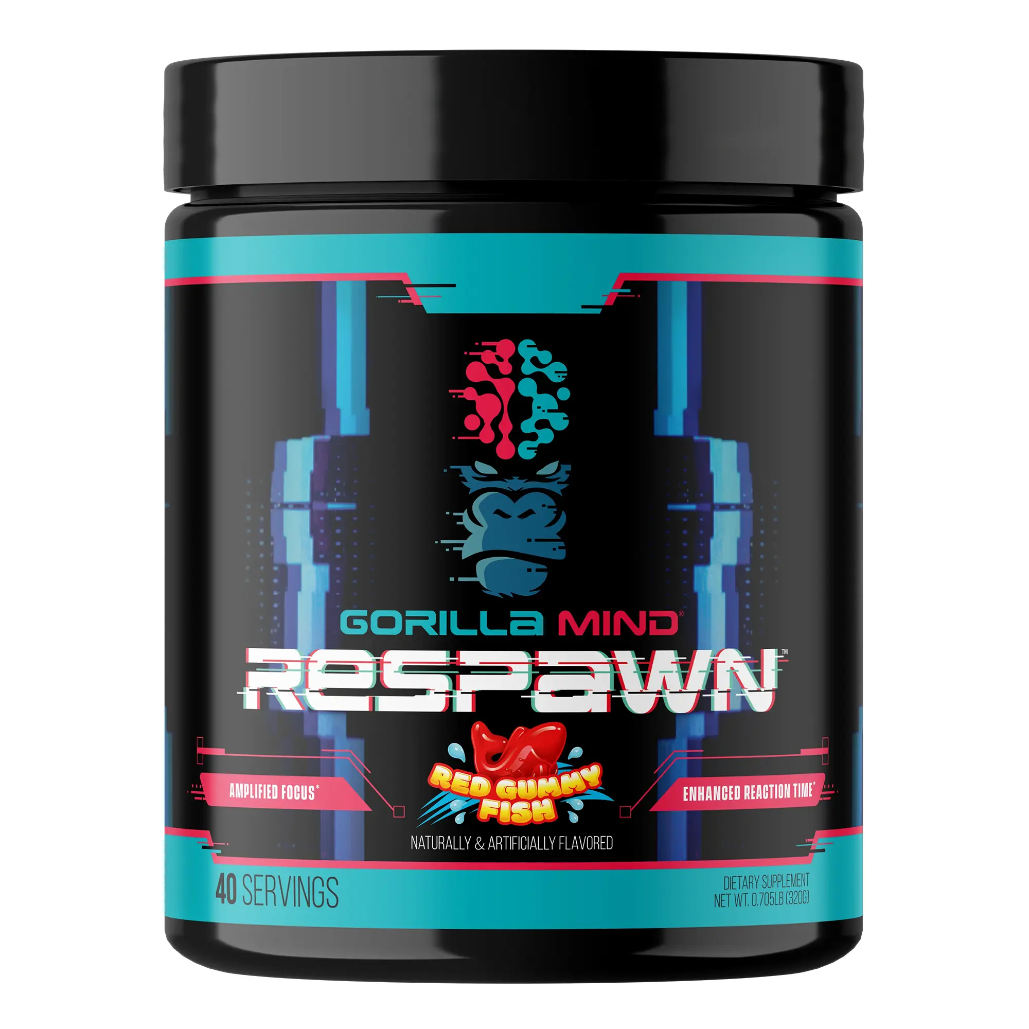 Gorilla Mind Respawn Pre Workout Powder Beverage - 40 Servings Fitness Fuel, Energy Boosters with Caffeine, Cognitive & Energy Formula Support, Focus Amplification, Reaction Time Improvement