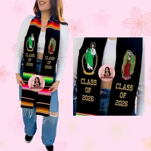Class of 2026 San Judas Virgencita Graduation Embroidery Made in Mexico 100% Cotton Handmade No Customization