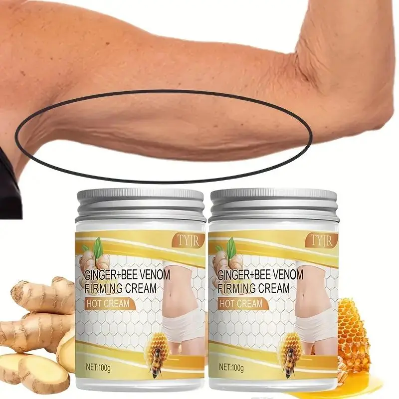 Lightweight Ginger & Peptide Complex Skin Firming Body Lotion Moisturizer 100g Travel Size - Glycerin, Vitamin E Infused Unisex Body Shaping Cream for Abdomen, Arms
