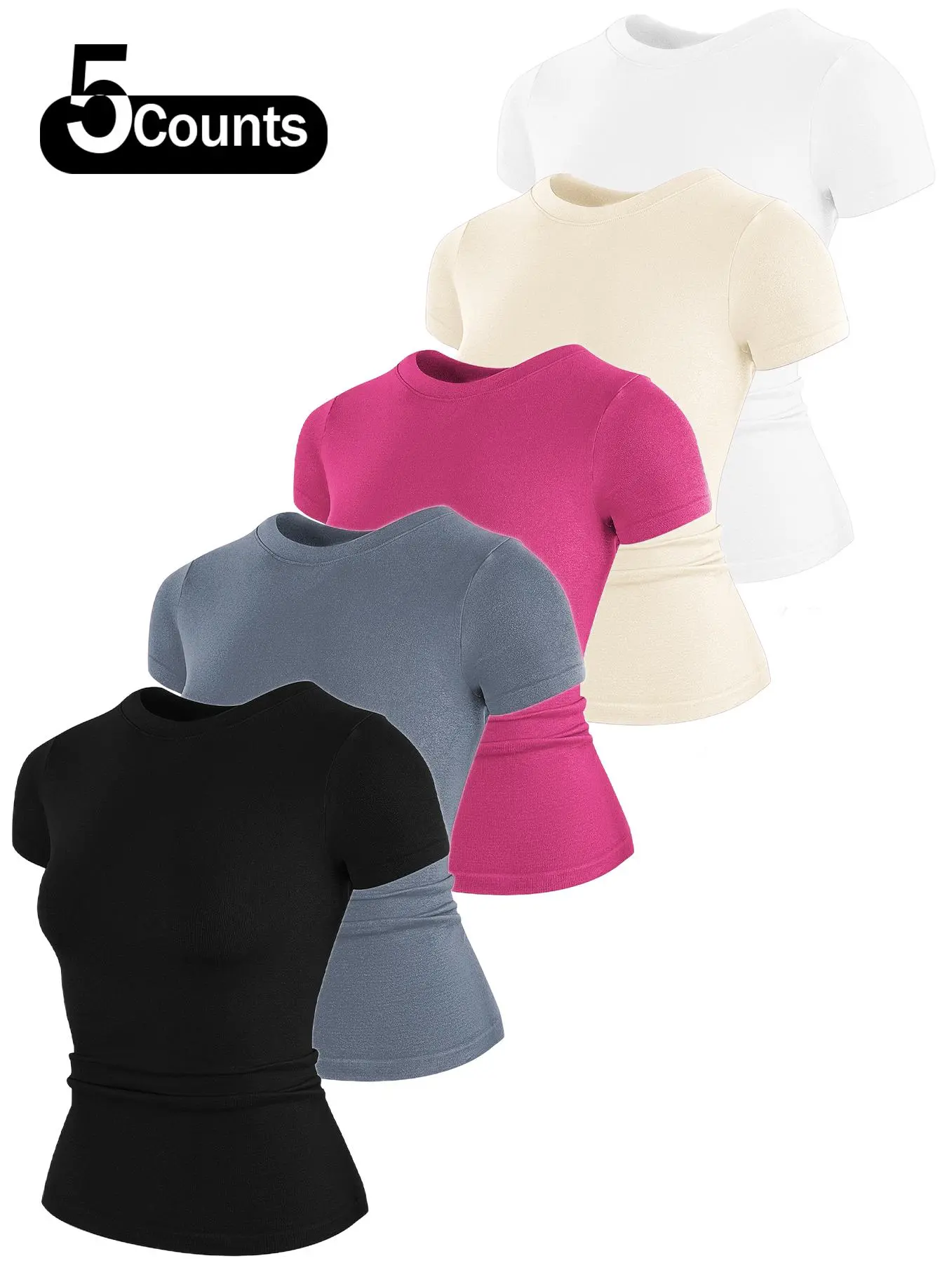 Women's Solid Color Raglan Sleeve Athletic Sports Tee, Casual Comfy Breathable Short Sleeve T-shirt for Gym Workout Running, Ladies Sportswear Workout Gear for All Seasons