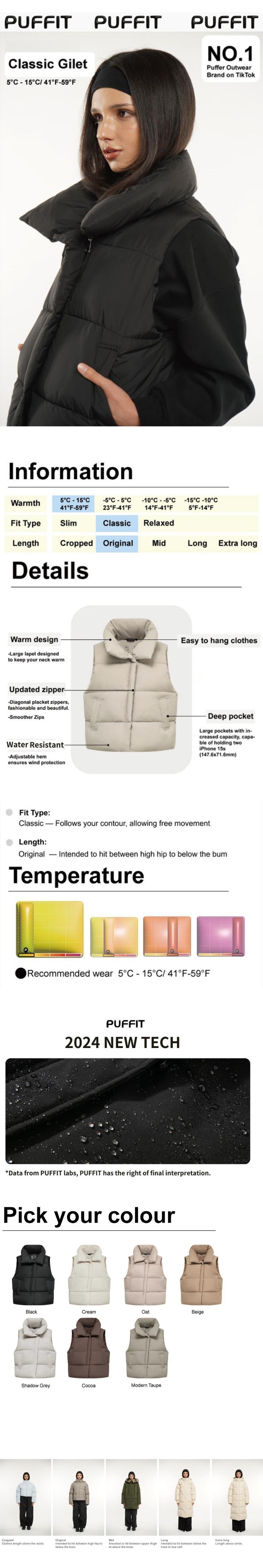【Clearance Sale】PUFFIT  Women Warmer Oversized Puffer Gilet, Sleeveless Quilted Vest, Deep Pockets Adjustable Toggles Versatile Style Lightweight Womenswear #FallFreshness SpringStatements