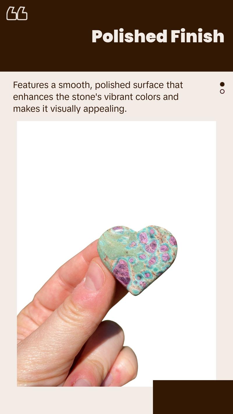 New Moon Beginnings Ruby in Fuchsite Heart - Polished Stone with Unique Design and Colorful Finish New Moon Beginnings Ruby in Fuchsite Heart - Polished Stone with Unique Design and Colorful Finish
