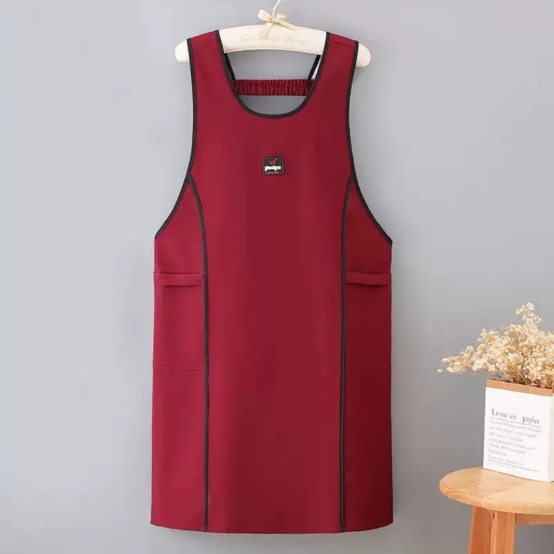 Waterproof Sleeveless Apron for Kitchen Cooking, Young Style Oil-Resistant Workwear, Customizable Logo Available, Home Use, Kitchen Aprons
