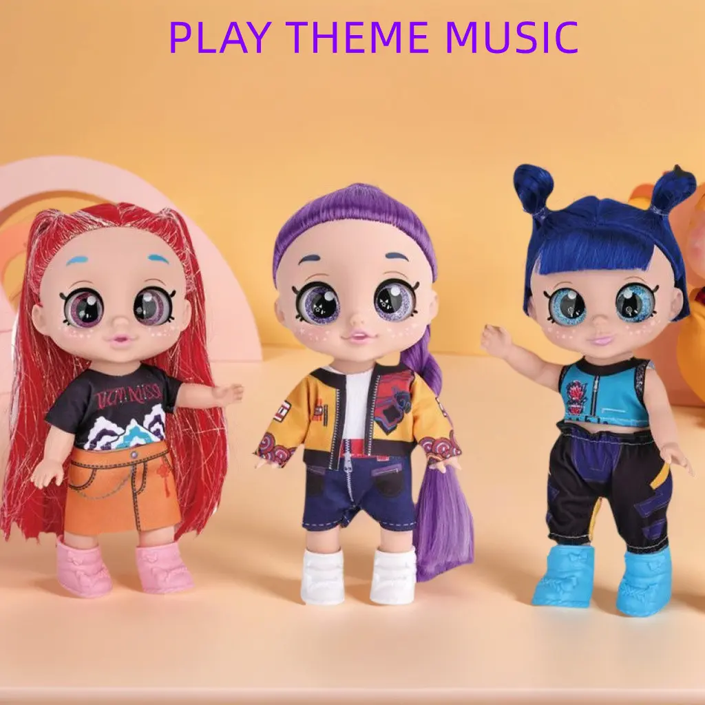 Anime Idol Girls Group Dolls Set  Anime action figure doll 5D Eyes 10 Inch, Cartoon Figure Gift Box Set, Play Themed Music，Singing dolls, Character Figurine Collection,Gift for Fans & Girls Birthday Gifts, Mother's Day gift