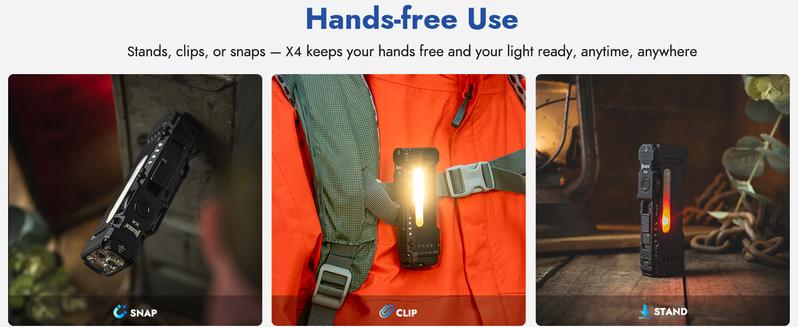 【New Year Sale】WUBEN X4 1500 lumens Multi-Function LED Flat Flashlight, RGB Mood Light & Side Camping Lamp, Instant-On Tail Switch, USB-C Rechargeable, IP68 Waterproof for Camping, Hiking, Night Patrol, Outdoorfun