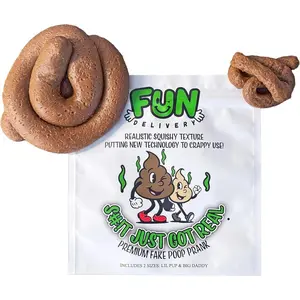FUN delivery S#!t Just Got Real: Premium Fake Poop Prank - 2 Different Realistic Mushy Poo Pieces for Gags & Practical Jokes, Party Favors, April Fools Pranks, Stocking Stuffers & White Elephant Gifts