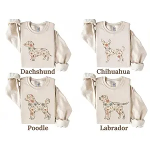 Floral Dog Sweatshirt, Dog Mom Sweatshirt, Cottagecore Boho Wildflower Crewneck Sweater, Gift for Dog Lover Owner Mama, Trending Unisex Graphic Sweatshirt For Men and Women, Casual Outfit, Comfortable Menswear & Womenswear Top, Dec17