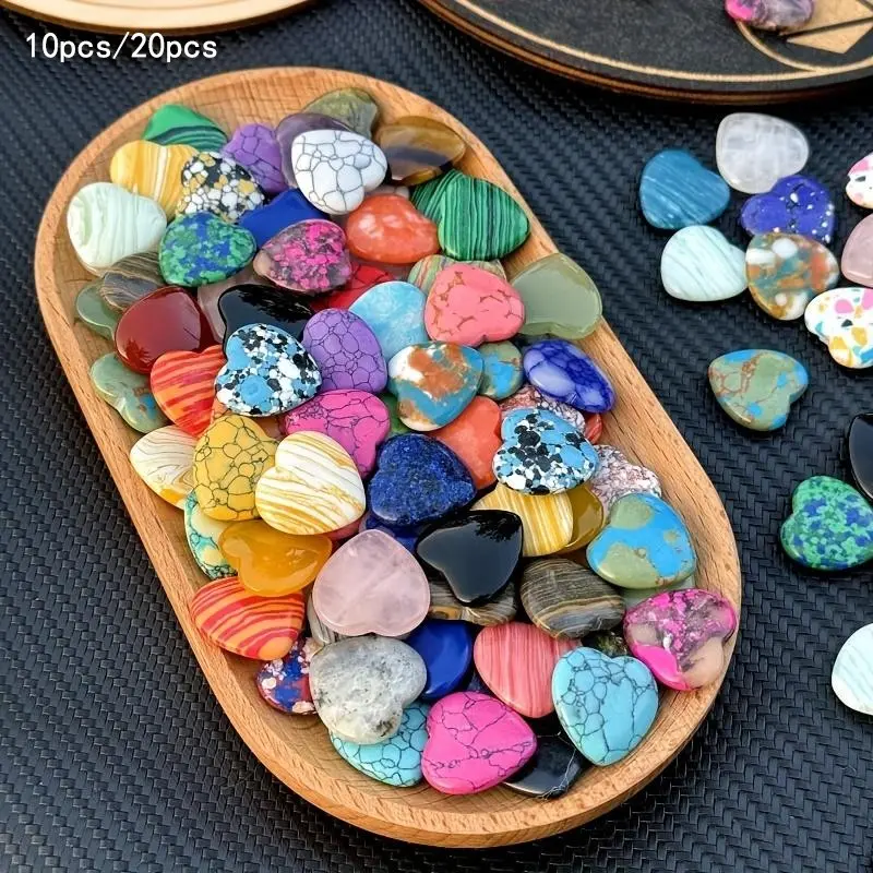 Random Color Heart Shaped Faux Stone, Artificial Zircon Decorative Stone, DIY Jewelry Decoration, Car Interior Decoration Accessories, Tumbled Stones