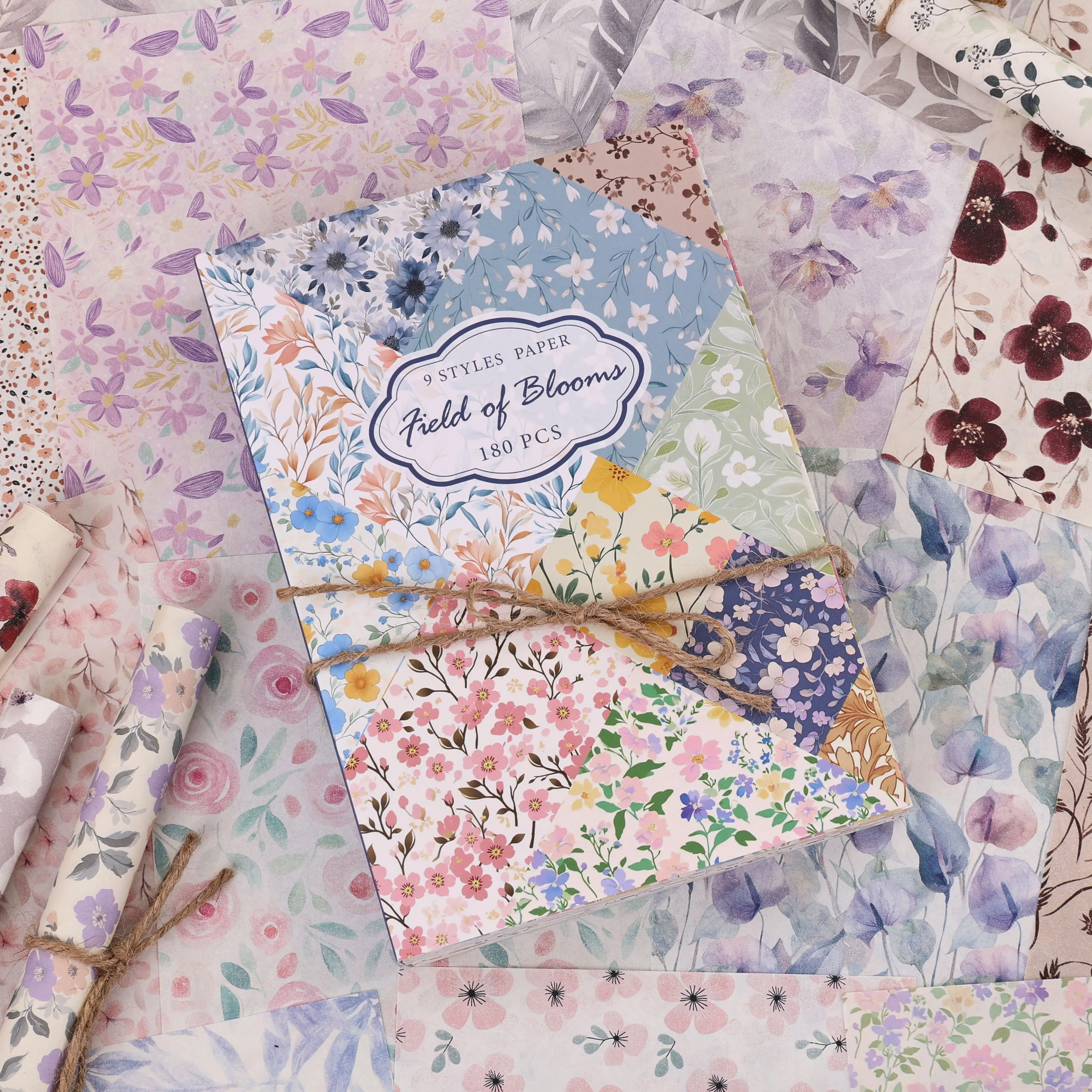 160-sheet pearlescent scrapbook paper / 180-sheet vintage floral pattern scrapbook paper/ 300-sheet artistic line pattern scrapbook paper, large size, non-adhesive decorative paper, suitable for DIY notebooks, craft projects, and scrapbooking supplies.