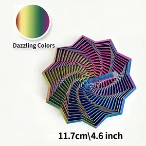 3D Printed Expanded Sensory Fidget Star 2025 Decagram with Handle Honeycomb Spiral Fractal Hexagon for Stress Relief & Engaging Activities