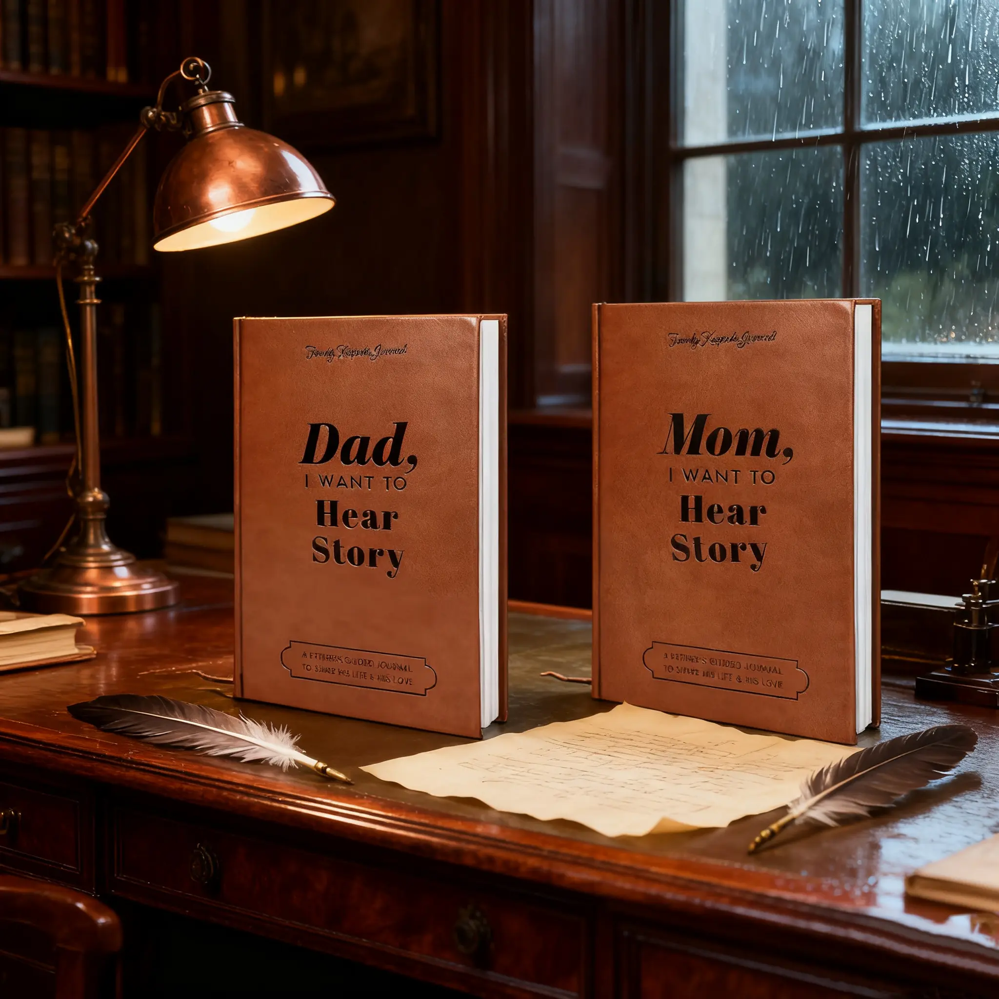 Dad/Mom I Want To Hear Your Story Leather JournalA Father's Mather 's Guided Journal To Share His LifeMemory Books Great Gift