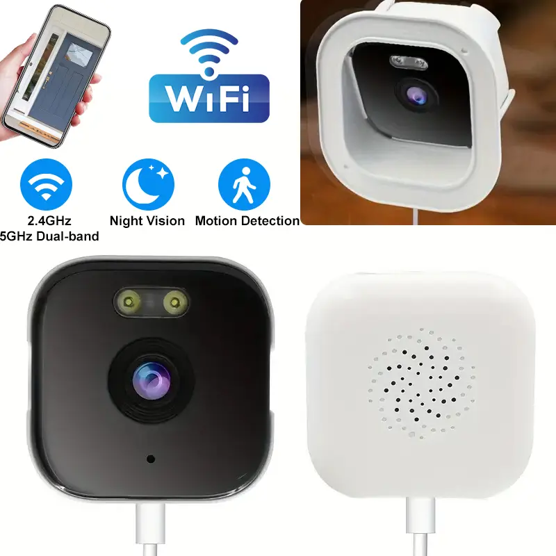 Window Security Camera , Indoor WiFi Cameras 2.4GHz/5GHz with Colorvue AI Color Night Vision, Motion & Person Detection with Auto-Focus , Easy Installation, 24/7 Recording Works