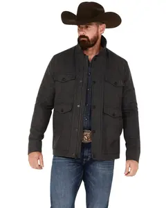 Brothers And Sons Men's Crockett Wool Flannel Lined Snap Jacket - Basho23o39-Char