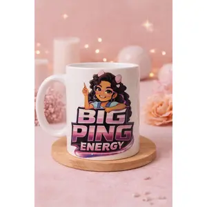 Big Ping Energy Mug – Cute Gamer Girl Coffee Cup