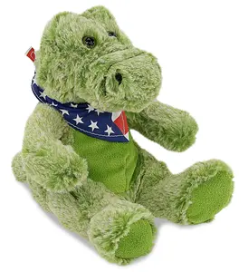 SUPER-SOFT PLUSH - SITTING ALLIGATOR WITH USA FLAG BANDANA