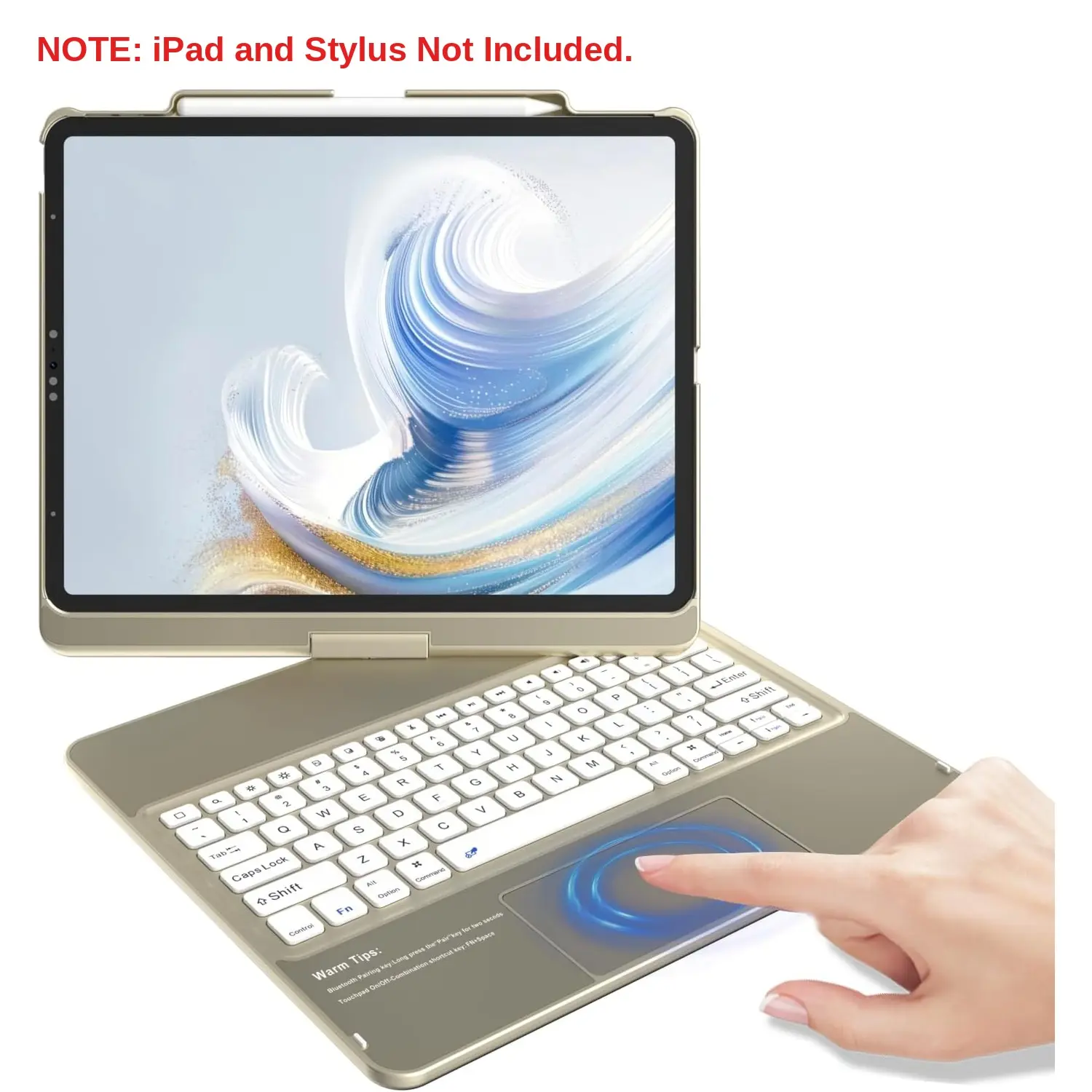 Keyboard Case for iPad Air 13 inch M4/M3/M2 (2026/2025/2024)/for iPad Pro 12.9 inch 6th/5th/4th/3rd Gen, 360°Rotatable Case with Touchpad & Pencil Holder for iPad Air 13/Pro 12.9 (Slate Grey)