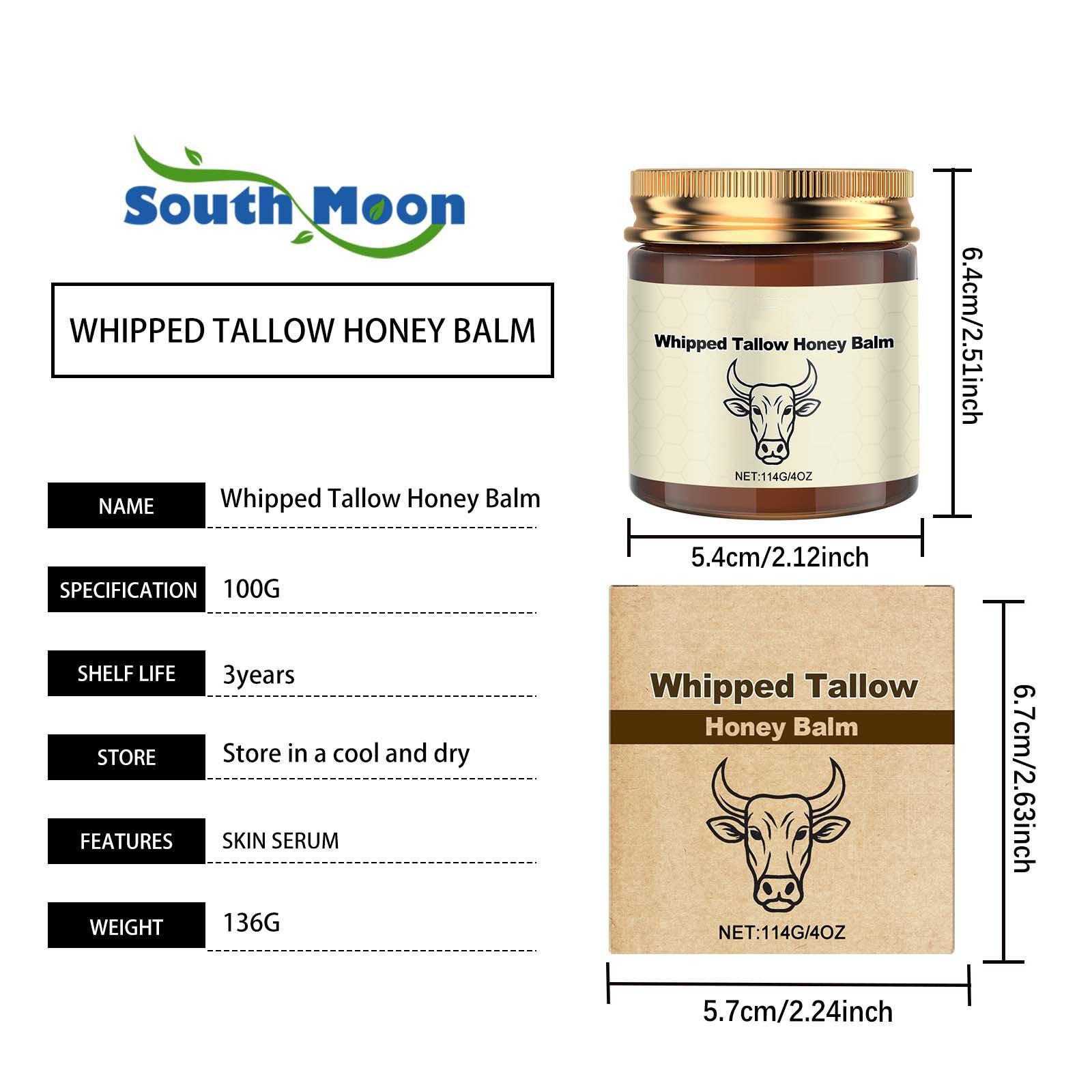 Lopeie Whipped Grass-Fed Beef Tallow Honey Balm - 4 Oz,Moisturizing Cream for Soft, Smooth Skin - Handmade All-Natural Moisturizer - Lavender