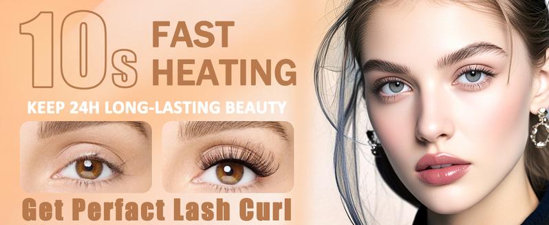 Heated Eyelash Curlers - 2 in 1 Clip - Type Heated lash Curler Electric Eyelash Curler LED Display 3 Temp Settings for Makeup Tools USB Rechargeable Natural Curling 24H Long Lasting