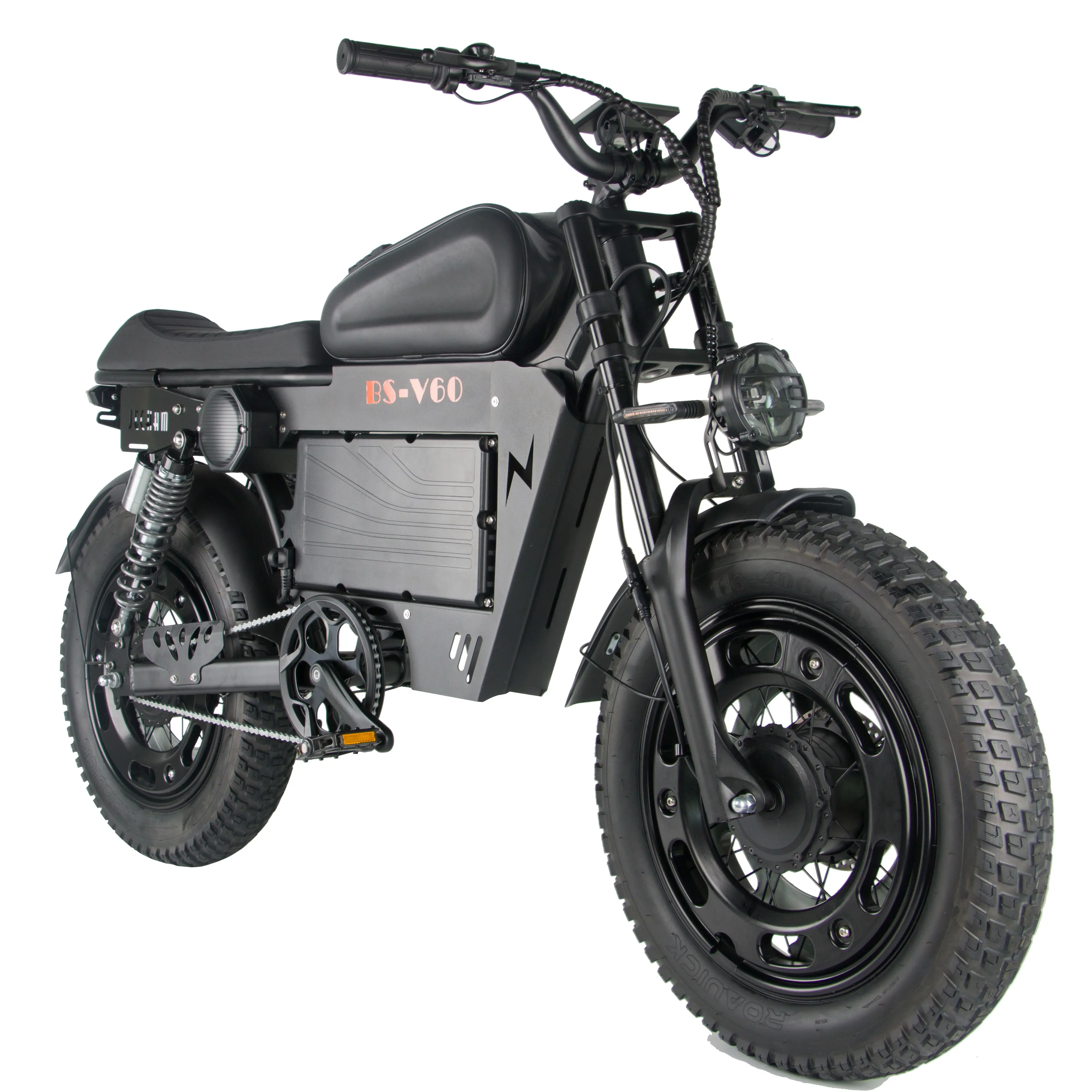 【 BS-V60 】3000W,60V40Ah, 40MPH, 40Miles Range, Heavy-Duty Electric Bike, Dual Hydraulic disc brake, Electric bike with Fat Tires and Modern Design for Urban Commuting, classic e-bike, adults e-bikes.