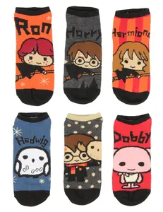 Harry Potter Chibi Character Designs 6 Pack Men And Women Ankle Socks