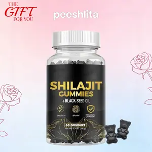 Peeshlita Pure Himalayan Shilajit Gummies with Ashwagandha & Black Seed Oil | 60 Count, 30 Day Supply | natural strength Non-GMO, Gluten-Free | Valentines Day Wellness Gift for Men | Energy, Vitality & Overall Wellness Support Supplement