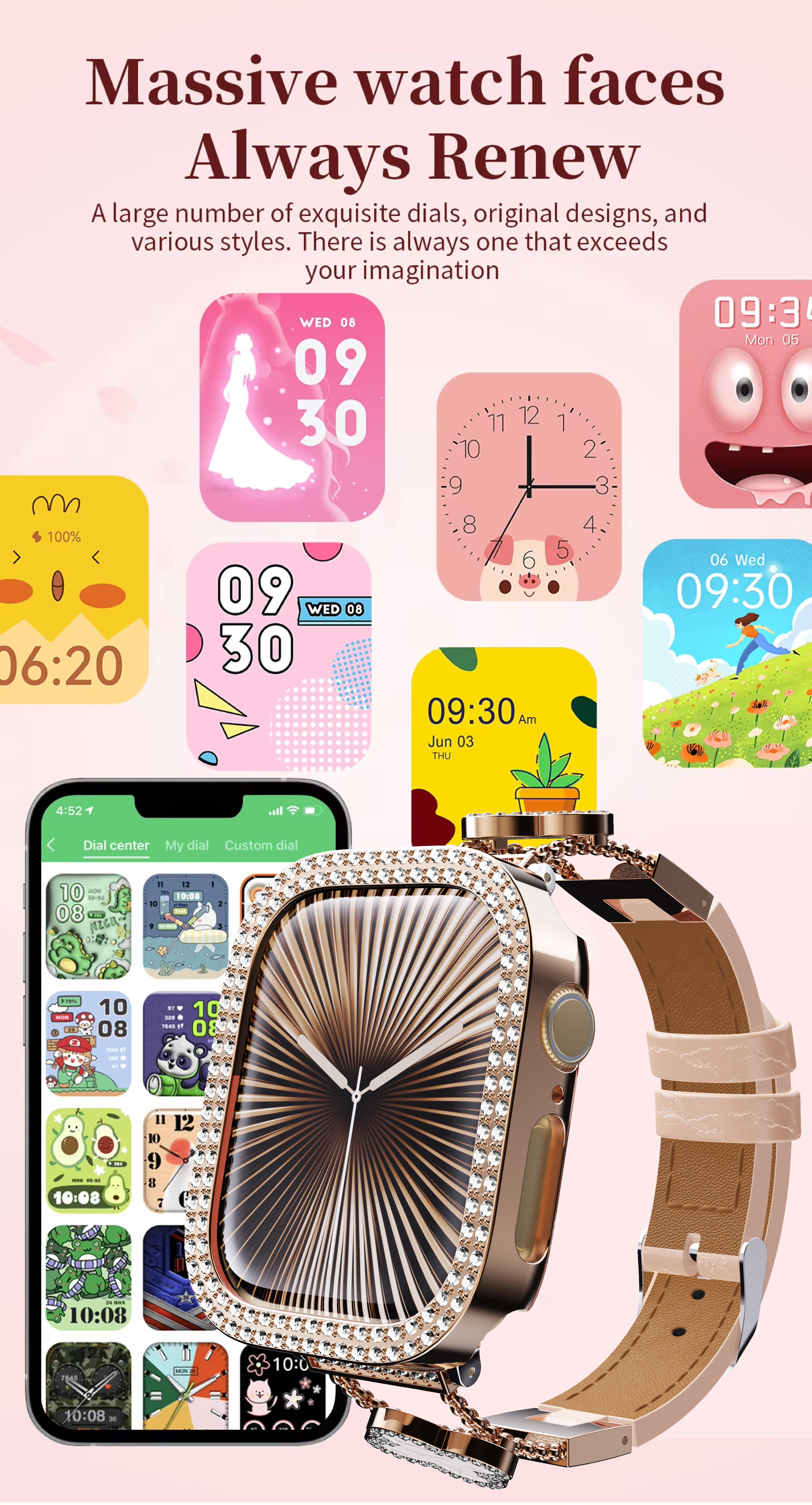 2025 New Smart Watches for Women, Digital Wristwatch with Calling Reminder and Rejection, Fitness Watch with 100+ Sports Modes, DIY Watch Dials, Message Reminder, Smart Watch for Android Phones/iPhone,Fall Gift