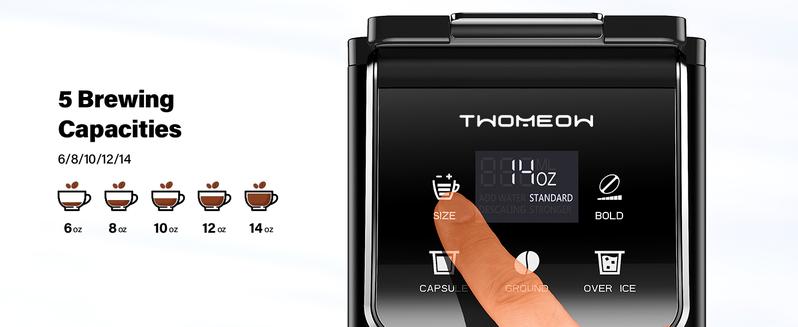 Hot & Iced Coffee Maker for K-Cups & Ground Coffee, Single-Serve Brewer with Bold Setting, Reusable Filter, Travel Mug Friendly, Compact & Quick Brew, Black Household Appliances espresso machine coffee bar supplies