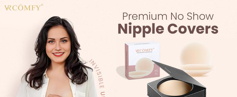 Adhesive & Non-Adhesive Nipple Covers, Reusable Waterproof Invisible Pasties, Comfortable for Strapless Bras & Outfits