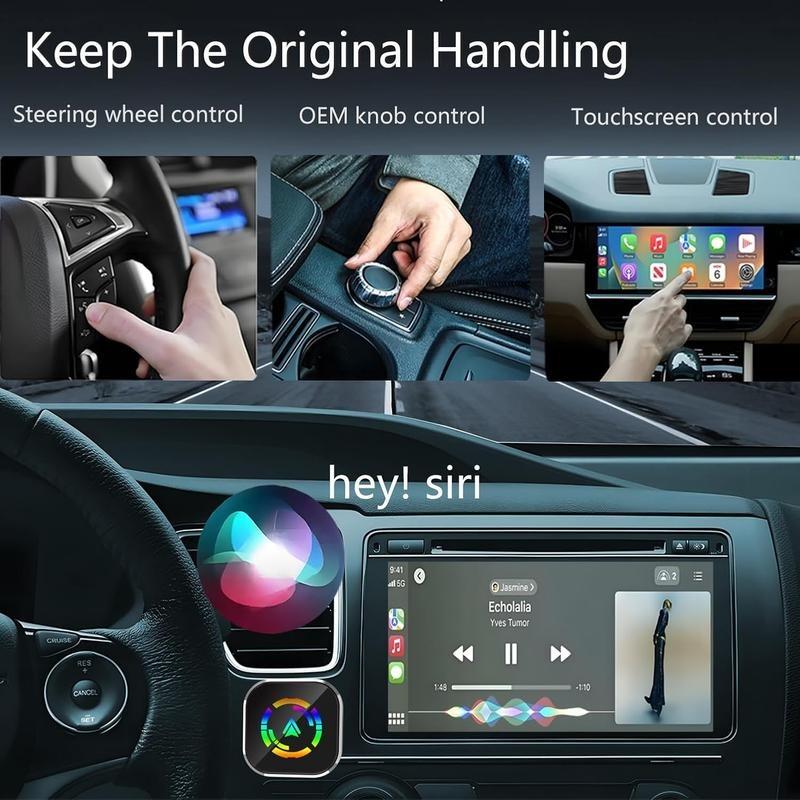 Wireless CarPlay Adapter for iPhone and Android, Bluetooth CarPlay USB C Plug and Play, CarPlay Adapter for Older Cars, Wireless Connection for Easy Driving