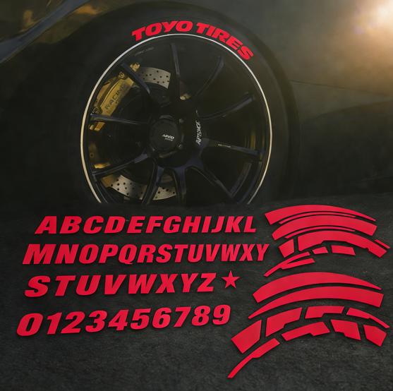 Individual Reflective Tire Letter & Number Decals – Waterproof, Easy-Apply, Long-Lasting Stickers for Custom Wheels, Cars, Motorcycles & Bikes