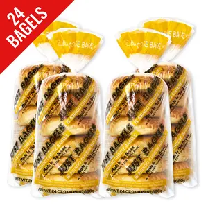 Just Bagels - Asiago Bagels - 4 Packs Of 6 Bagels Per Pack - 24 Total Bagels. Non-GMO.