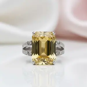 Ametrine/Citrine Emerald Cut Gemstone Ring