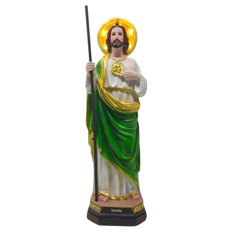 San Judas 12" With Light up Halo Estatua - Detailed Figure Saint Jude TadeoBrand New St Jude. Religious Decor
